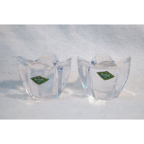 Pair of Shannon Handcrafted Crystal Votive Tea Candle Holders Set of 2 - Picture 2 of 10